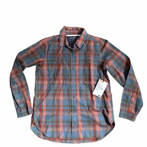 REI Co-op Wallace Lake Flannel Shirt Plaid Granite Medium NWT Organic Cotton